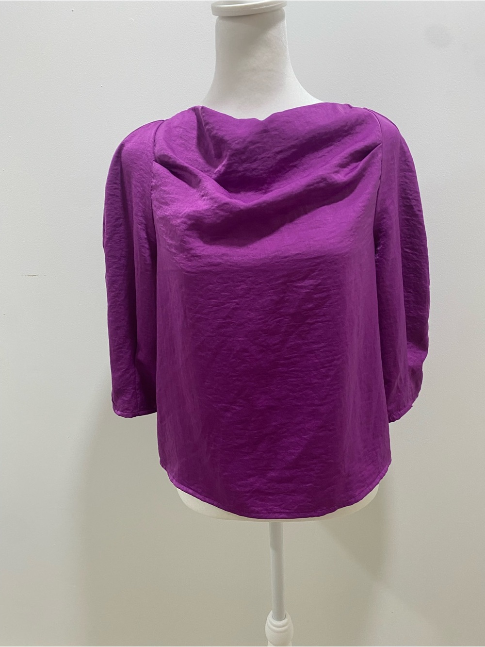 Worthington Draped Neck Blouse - Purple